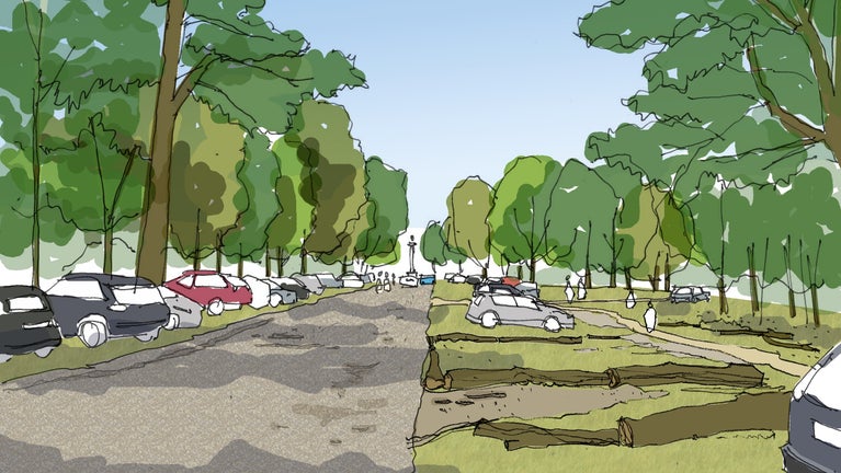 Illustration of Monument Drive today
